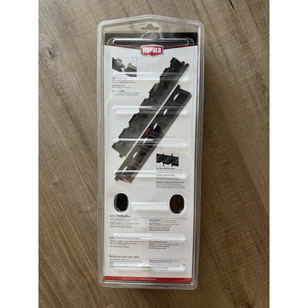 BRAND NEW- Rapala Lock 'n Hold Jaw System Rod Rack RSH4‎ Black Plastic 6 Rods